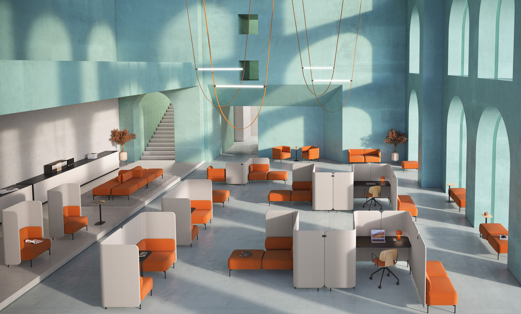 Divani modulari Berirama divanetti con schienale alto fonoassorbenti