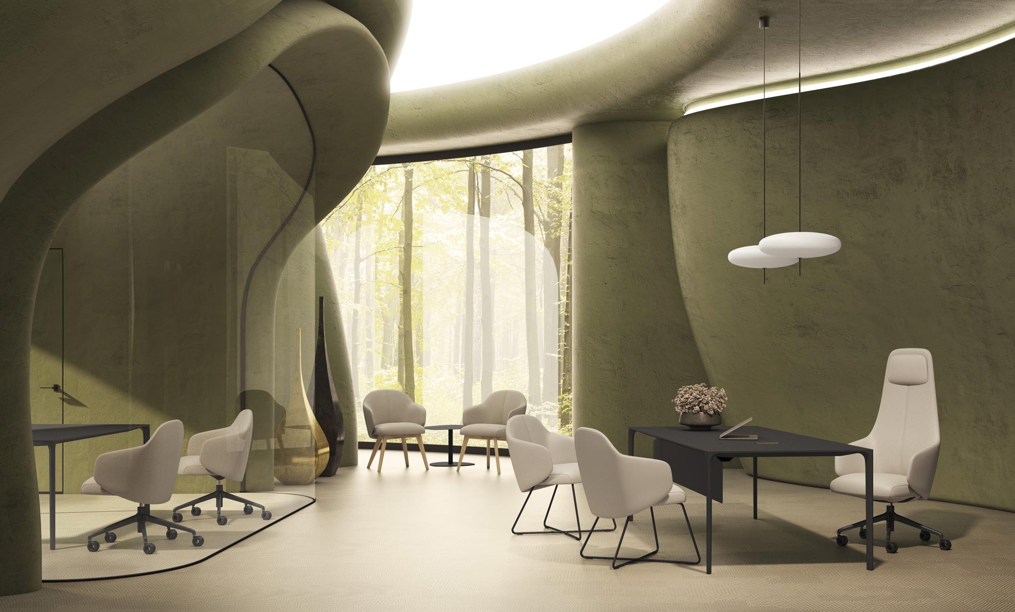 Sedie per ufficio ergonomica Quinta con meccanismo invisibile