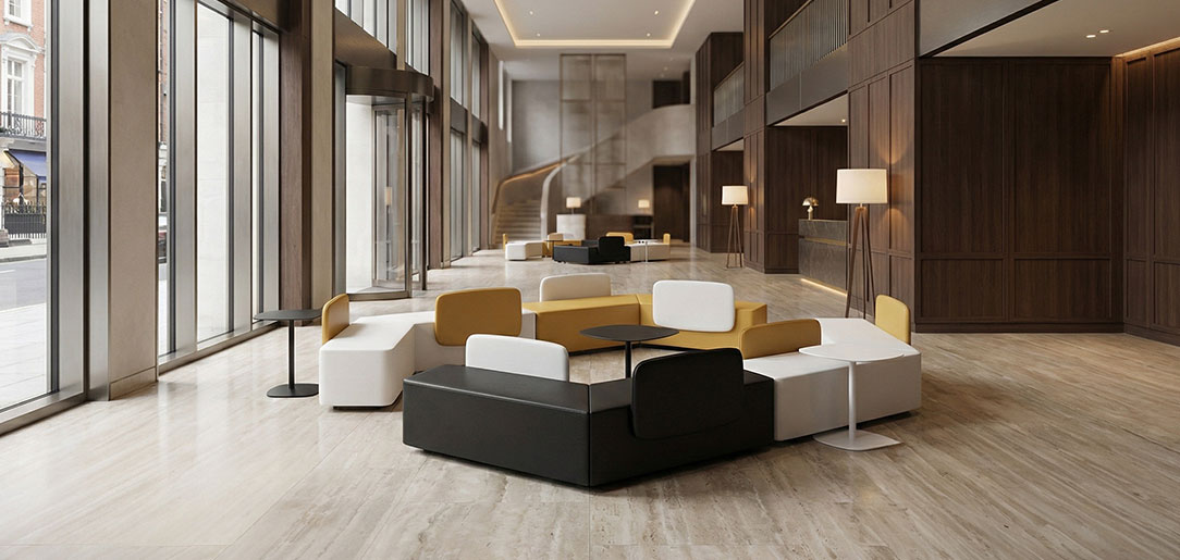 Divani modulari contract per spazi pubblici - Collezione Mantra